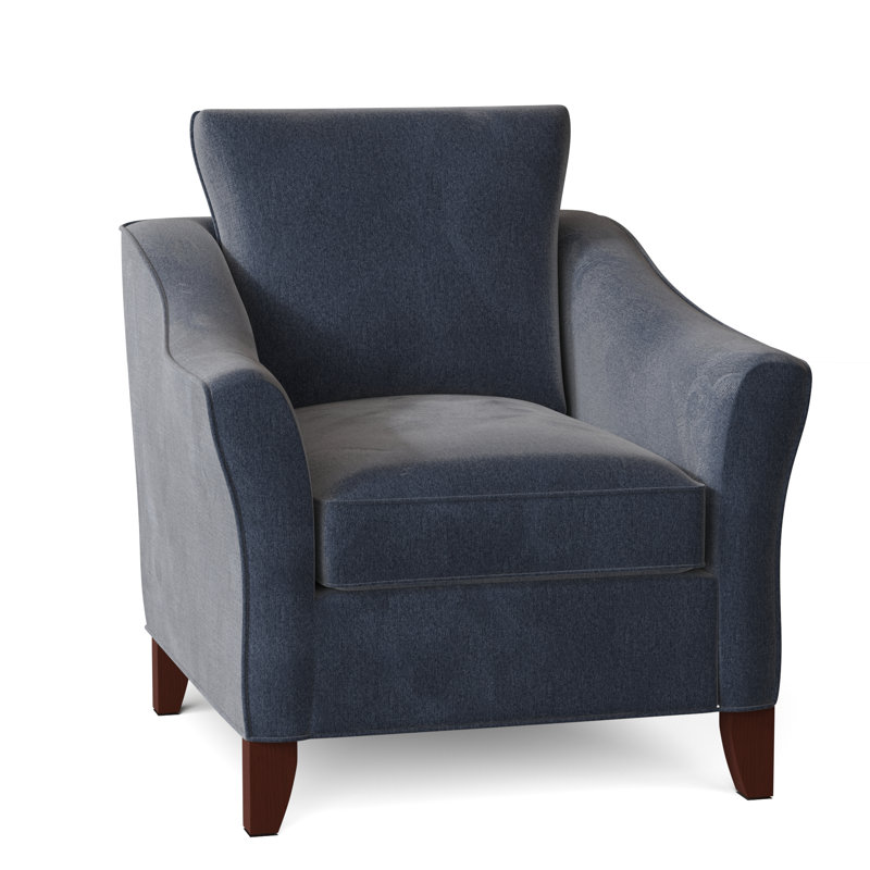 Fauteuil de 33 po de largeur Loft Living, Velours performance bleu marine Tweetie 22, Non, Manhattan