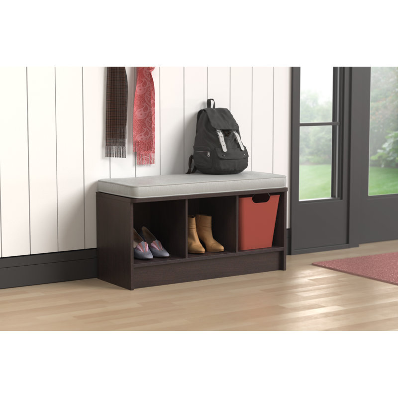 ClosetMaid Cubeicals 3-Cube Shoe Storage Bench, Espresso/Gray
