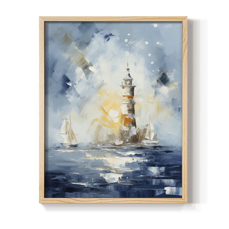 NAUTICAL Series, impression encadrée - bois massif, Naturel, H 30 po x l 24 po