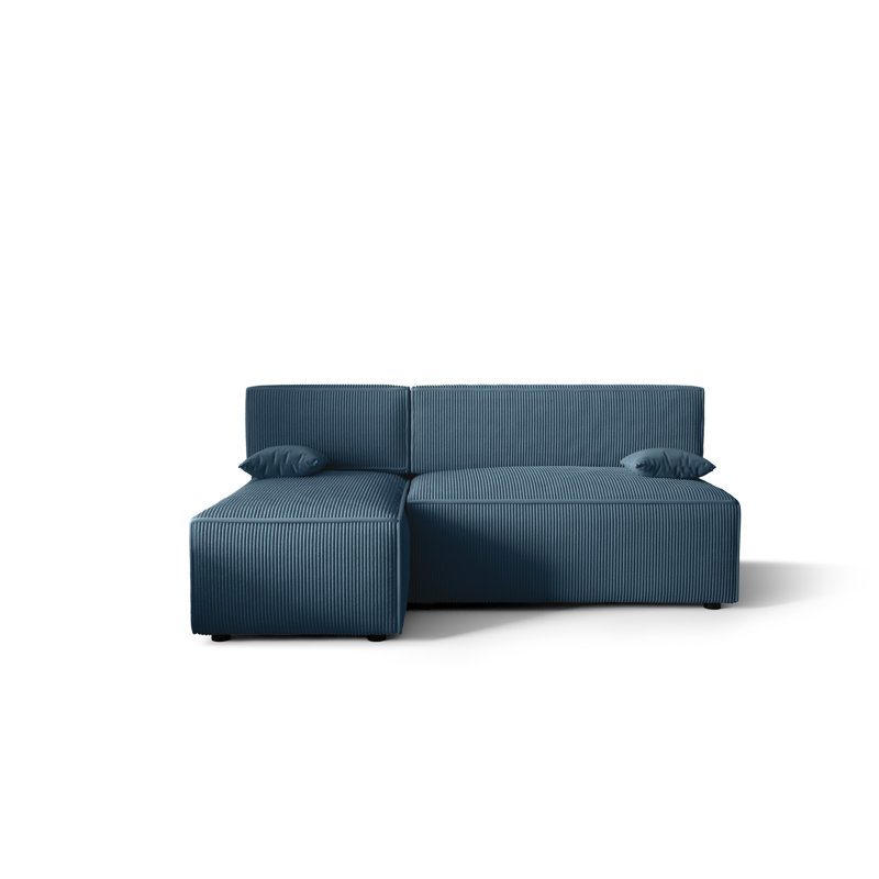 Bertwald 3 Seater Corner Sofa , Blue / White / Grey, Left -sided