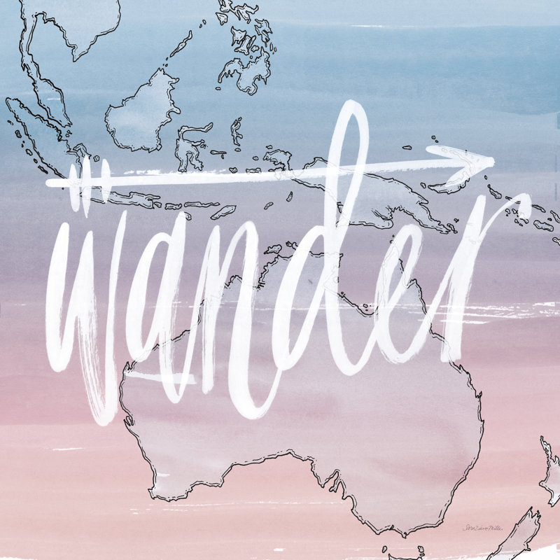 World Traveler Wander by Sara Zieve Miller - Wrapped Canvas Art Prints, 30cm H x 30cm W x 3.8cm D