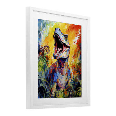 Fierce Roaring T-Rex, reproduction d'art sous verre, design by Creative Studio
