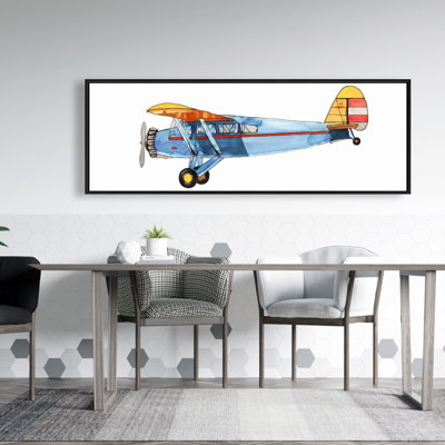 Small Blue Plane Print On Canvas