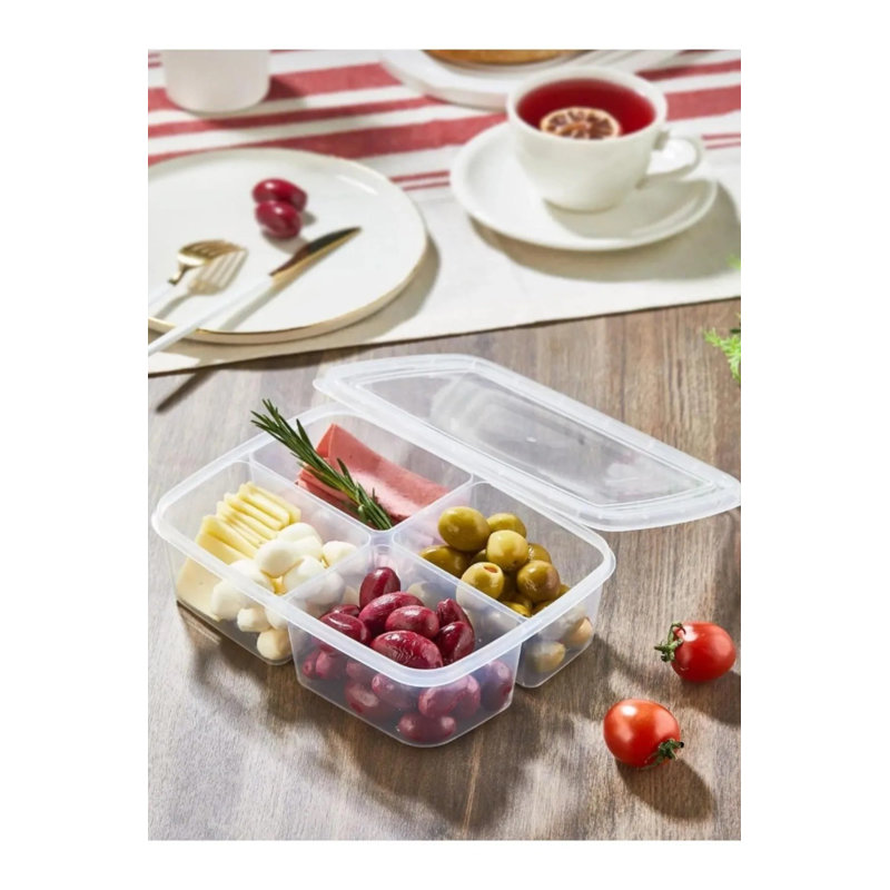 Durable Storage Box Set (6 Pieces), Transparent Plastic, 8.3 x 8.3 x 6.3 inches | 100% BPA-Free Material, 33.8 Fl Oz Each | Dishwasher Safe, Ideal for Organizing Kitchen, Office & Home | Versatile & Space-Saving Design