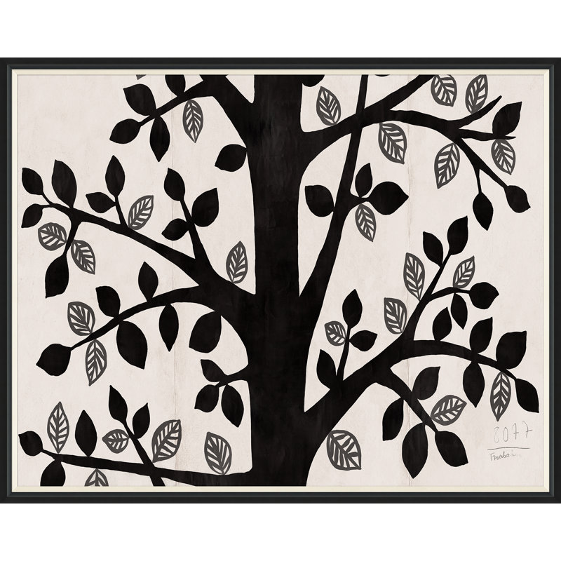 Black Tree Print by Paule Marrot, Black Framed, 43" H x 54" W x 1.25" D