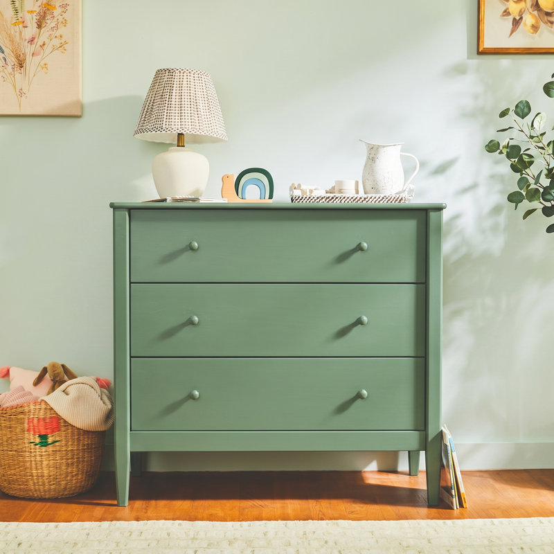Little Seeds Clover 3-Drawer Dresser, Grove Green