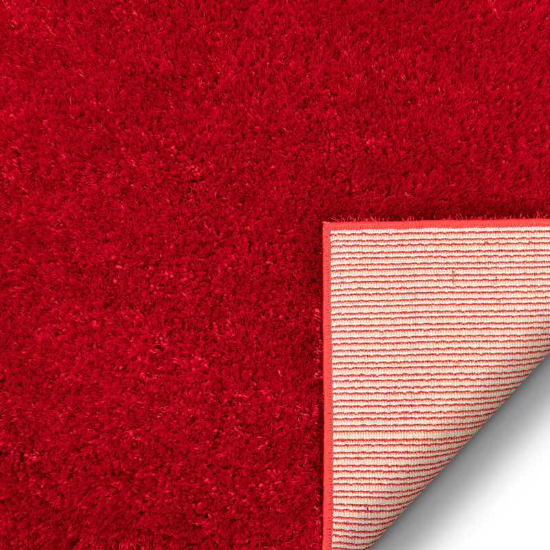 Tapis rouge à poils longs Feather, Rectangle 5 pi 3 po x 7 pi 3 po