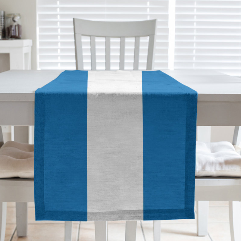 Chemin de table basket Philadelphia, L 72 po x l 16 po, Bleu / Blanc / Bleu, Sergé de coton