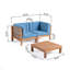 Ensemble de causeuse 3 pièces avec table basse Oana