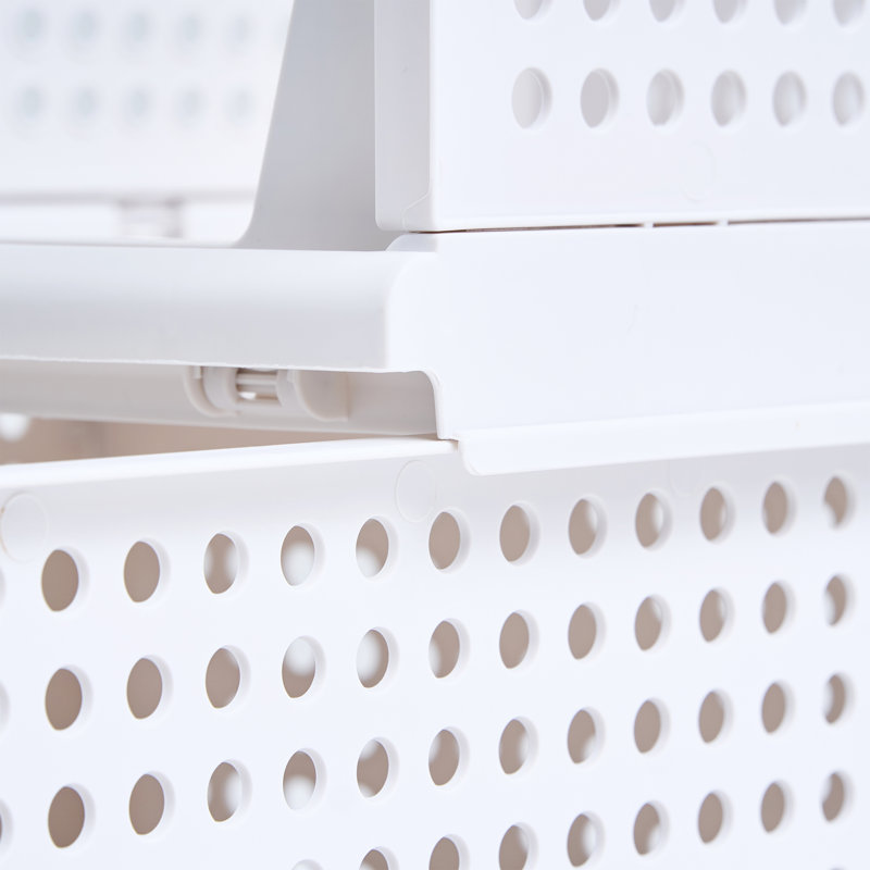 White 4-Pack Foldable Storage Box Plastic Wardrobe Storage Bin, 18qt.