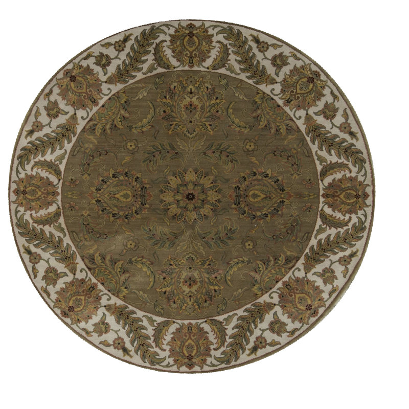Trinity Hand-Knotted High-Quality Brown Round Area Rug