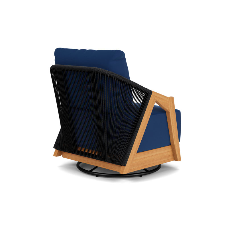 Alpine Outdoor Teak Swivel Armchair, Flagship Lapis