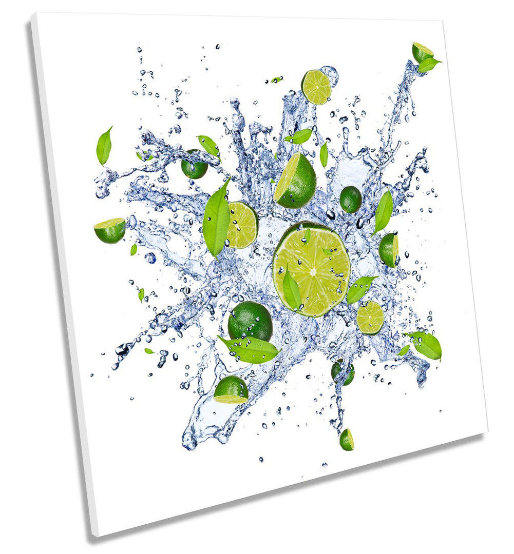 Lime Slices Fruit Splash - Wrapped Canvas Print