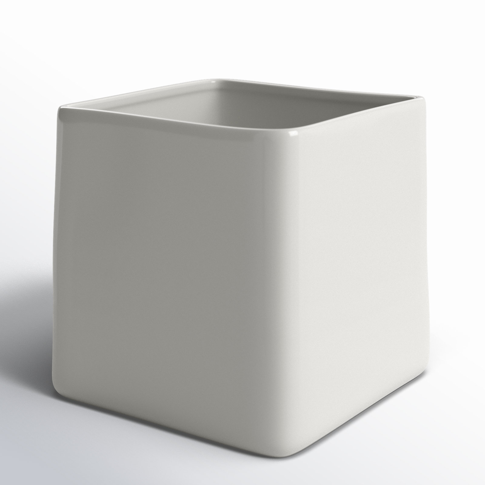 Demetria Ceramic Pot Planter, White, 6.25" H x 6.25" W x 6.25" D