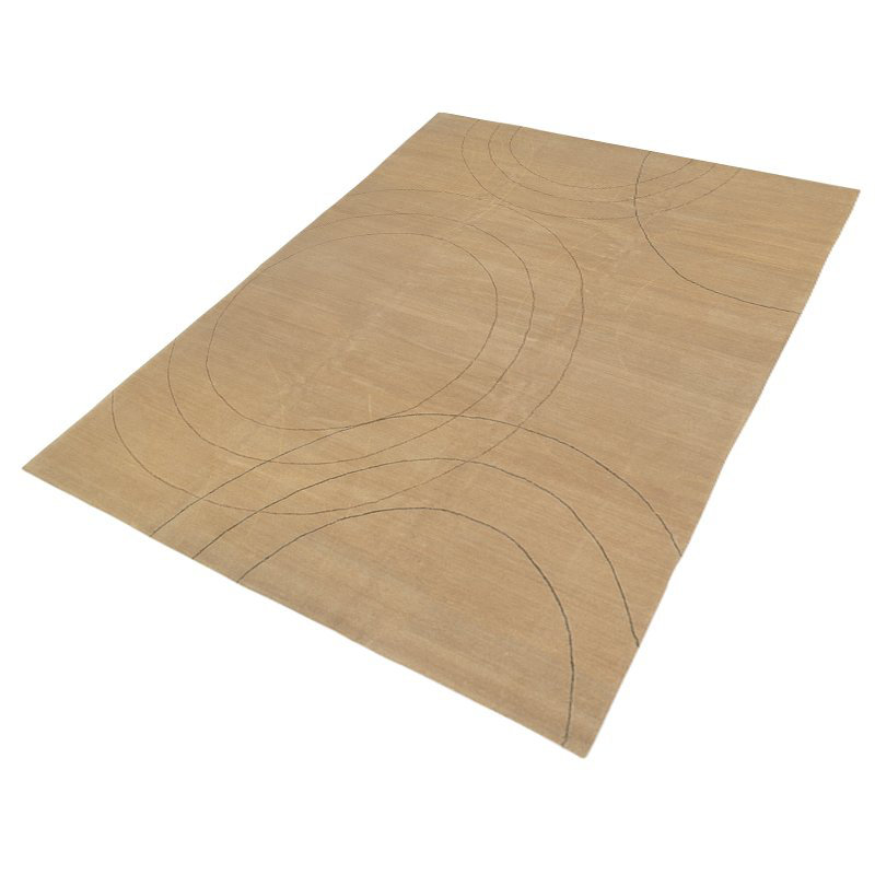 Cirque Abstract Area Rug in Beige/Neutral, Rectangle 3' x 5'