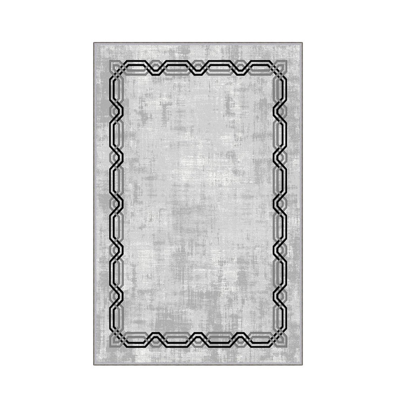 Stylish Hall Carpet (3.3 x 6.6 ft), 100% Polyester, 0.3 in Pile Height | Antibacterial, Non-Slip PVC Felt Dot Underside | Machine Washable, 3D Digital Print, Durable & Easy to Clean | Perfect for Entryway & Living Areas