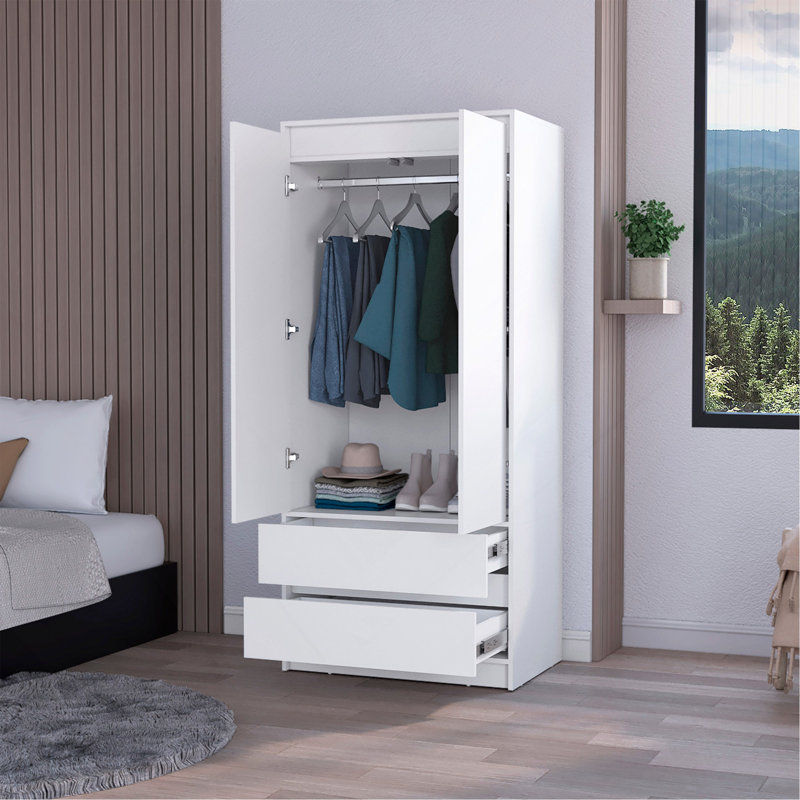 Armoire blanche à 2 tiroirs