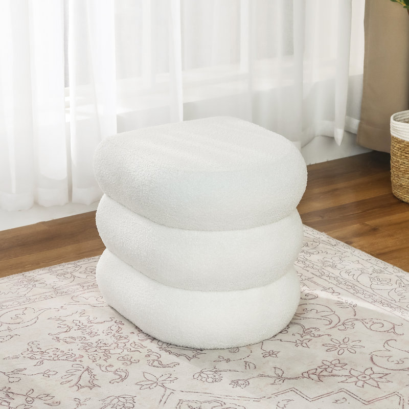 Repose-pieds demi-cercle avec repose-pieds, Blanc