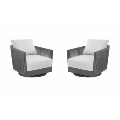 Capri Two Piece Swivel Chair Set With Sunbrella Cushions