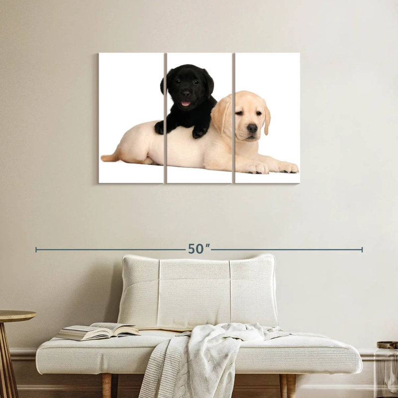 Brampt Yellow And Black Lab, 24" H x 38" W