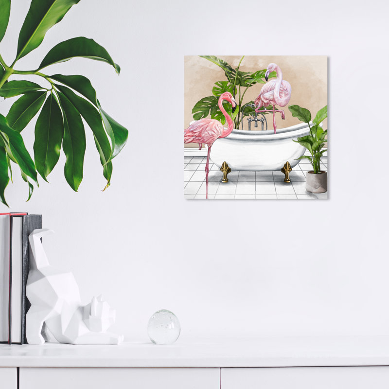 «Bathaign Flamingo DUO», impression sur toile tendue, H 12 po x l 12 po x P 0,8 po