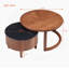 Ensemble de tables basses gigognes rondes de style rétro avec tiroir cannelé, idéal pour améliorer les espaces de vie et ajouter de la fonctionnalité