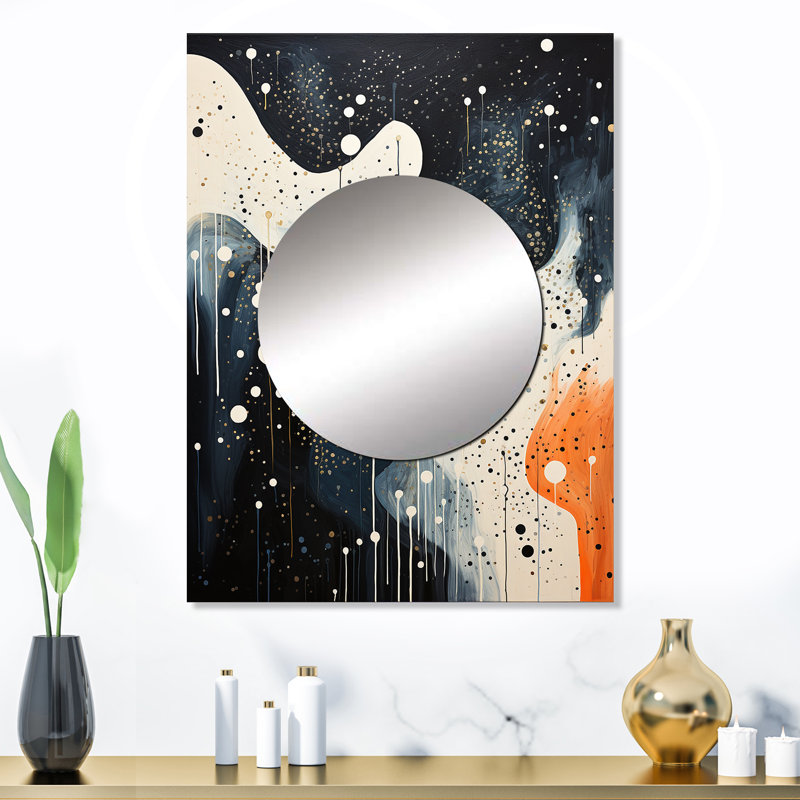 Deep Marine Scenes Modern Collage - Corals Decorative Wall Mirror, Gray Mirror, Printed Metal Art, 32" x 24"