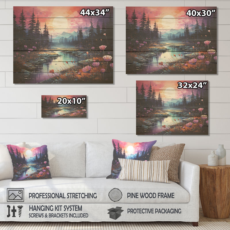 Northern Light, lueur arctique III - aurores boréales sur bois, H 30 po x l 40 po x P 0,78 po