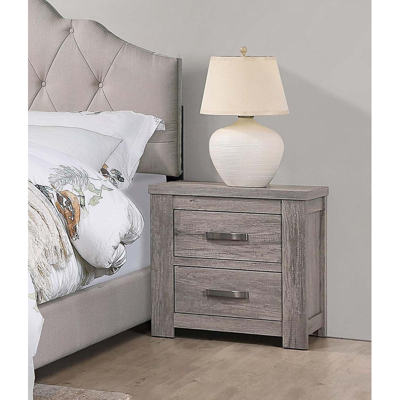 Table de chevet en chêne gris clair, Gris clair
