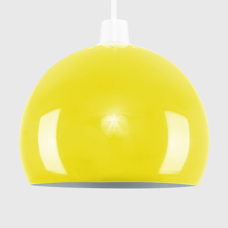 Arco 14.7cm H Metal Round Pendant Shade ( Clip On ), Yellow, Yes