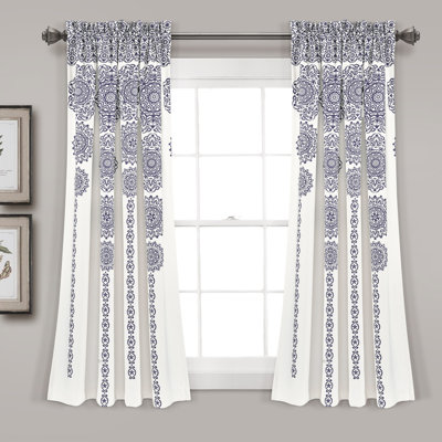 Stripe Medallion Room Darkening Curtain Pair
