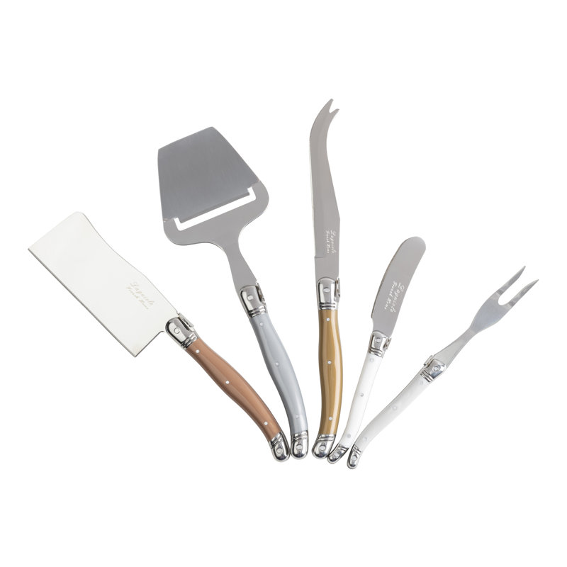 Ensemble de 5 couteaux à fromage, fourchette et trancheuse French Home Laguiole