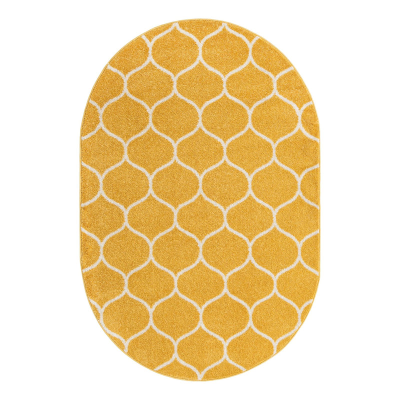 Llanet Geometric Indoor Rug, Oval 4'1" x 6'1"