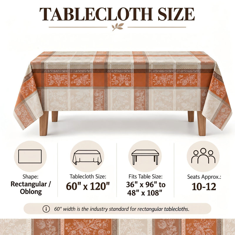 Nappe jacquard Terracotta Harvest 60" x 120"