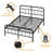 14 Inch Metal California King Bed Frame with Headboard, Heavy Duty Industrial, 3500 lbs Capacity, Noiseless Non-Sway, Black, Easy Assembly, No Box Spring Needed-1201723620