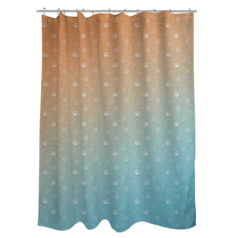 Rideau de douche Seashell, Bleu/orange