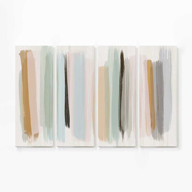 Panache pastel | Impression sur toile 4 panneaux, H 48 po x l 72 po