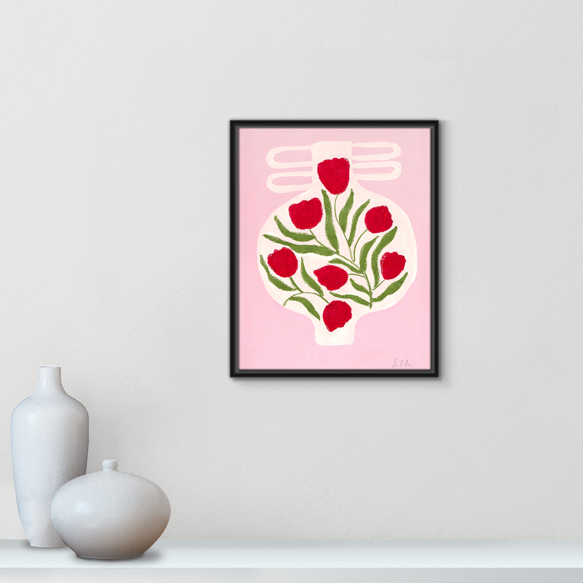 Vase No. 02 Print by Camilla Bergqvist, 21.5" H x 17.5" W, Black