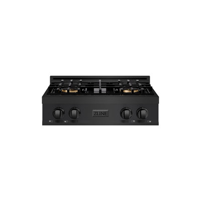 ZLINE 30 in. Classic Gas Rangetop with 4 Burner DuoPro Cooktop in Black Stainless Steel