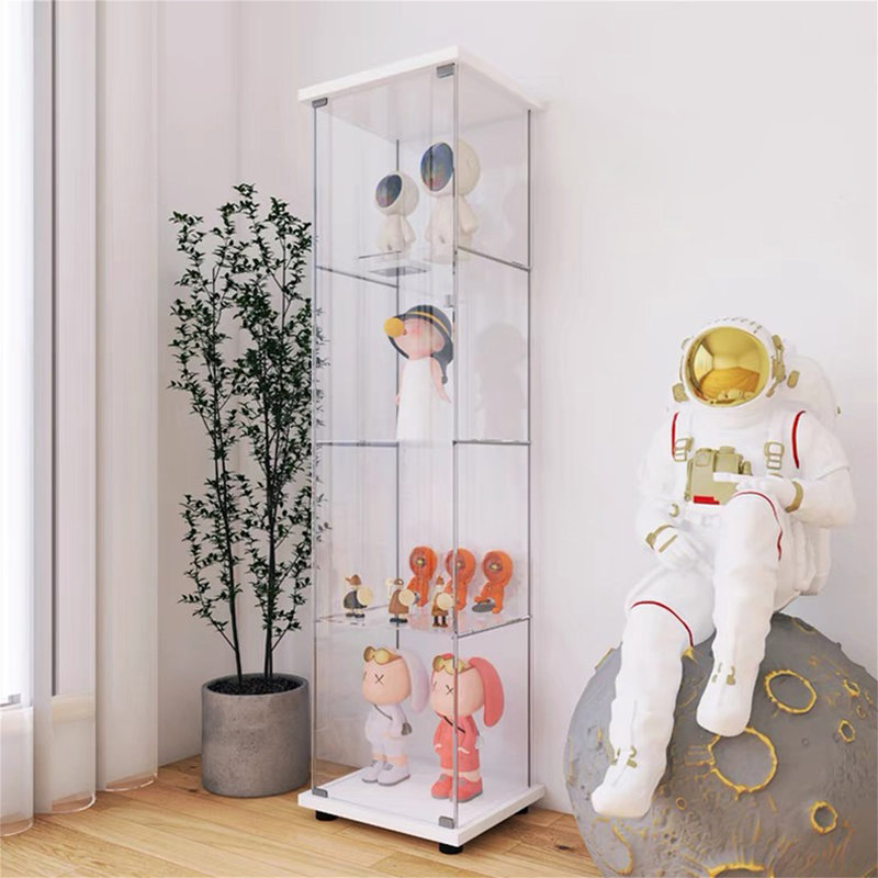 Vitrine à une porte avec 4 tablettes, Blanc