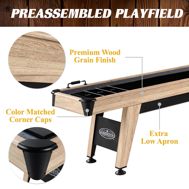 Barrington 9ft Wentworth Shuffleboard Table with 8-Puck Set