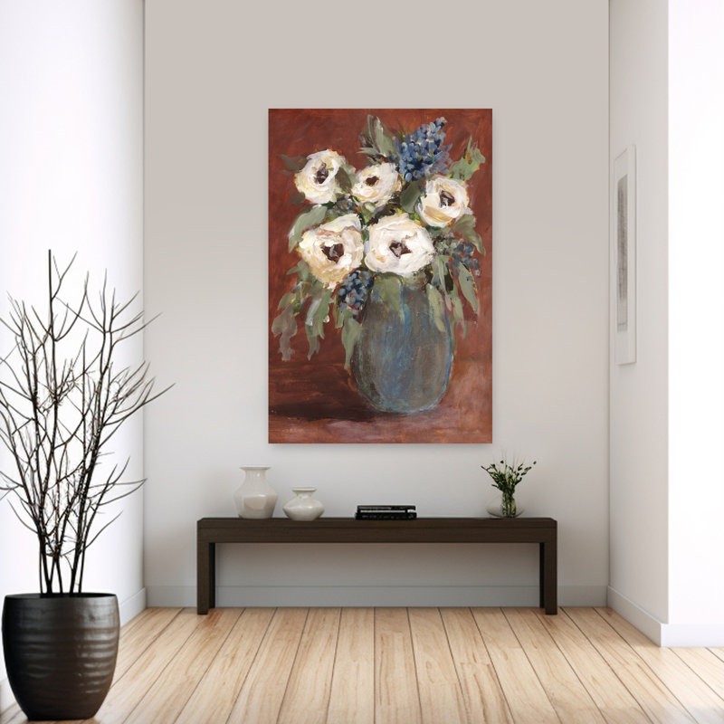 «Spice Embrace I», art classique rustique abstrait, H 60 po x l 40 po