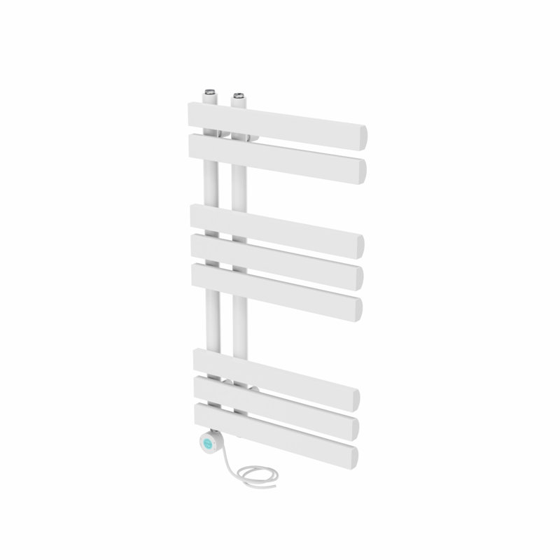 Calynne Designer Towel Rail Heated Towel Rails, White, 80cm H x 45cm W x 7.35cm D