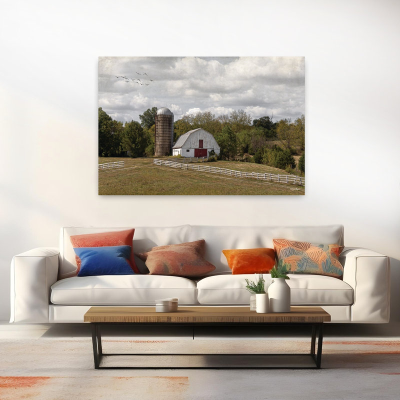 Rolling Hills Farm, paysage abstrait contemporain, art d'architecture, H 40 po x l 60 po