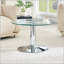 Table basse ronde en verre trempé - Base en métal argenté-1361659946