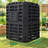 90-Gallon Black Recycled Plastic Garden Composter Bin, Large Outdoor Compost Box