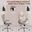 Fauteuil de bureau à haut dossier avec massage par vibrations, fauteuil chauffant Leathaire avec accoudoirs rabattables, roues pivotantes et hauteur réglable-1048390411