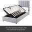 Lit plateforme tapissier simple avec système de rangement hydraulique-983366874