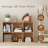 Natural freestanding bookshelf storage cabinet with closed back panel, a multifunctional display and storage unit suitable for living rooms, bedrooms, and home offices-916077975-916077974