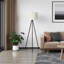 Liese 63"H Floor Lamp, Black Metal & Ivory / Cream Shade